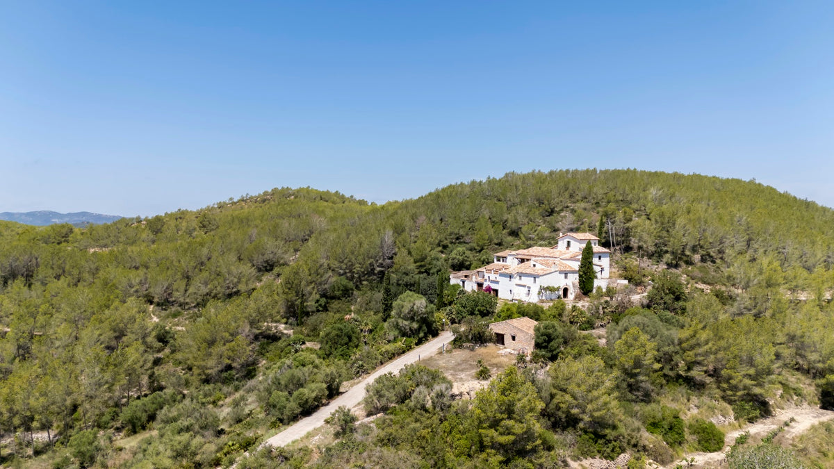 Aerial photo of the masia and its land