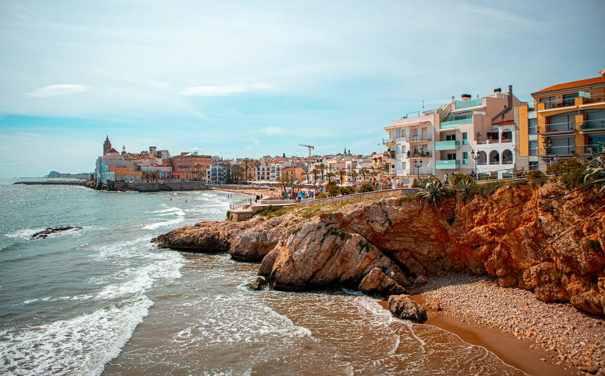 The Sitges seafront and old town